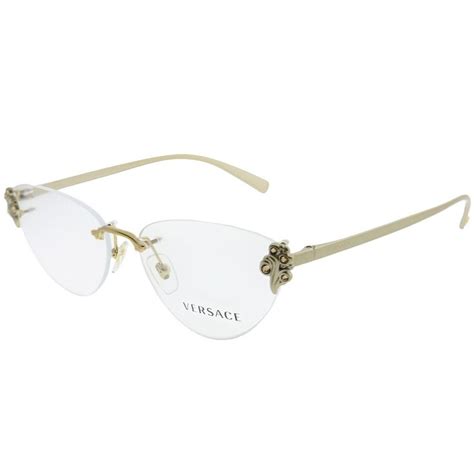 ladies versace glasses gold pink|Versace rimless glasses.